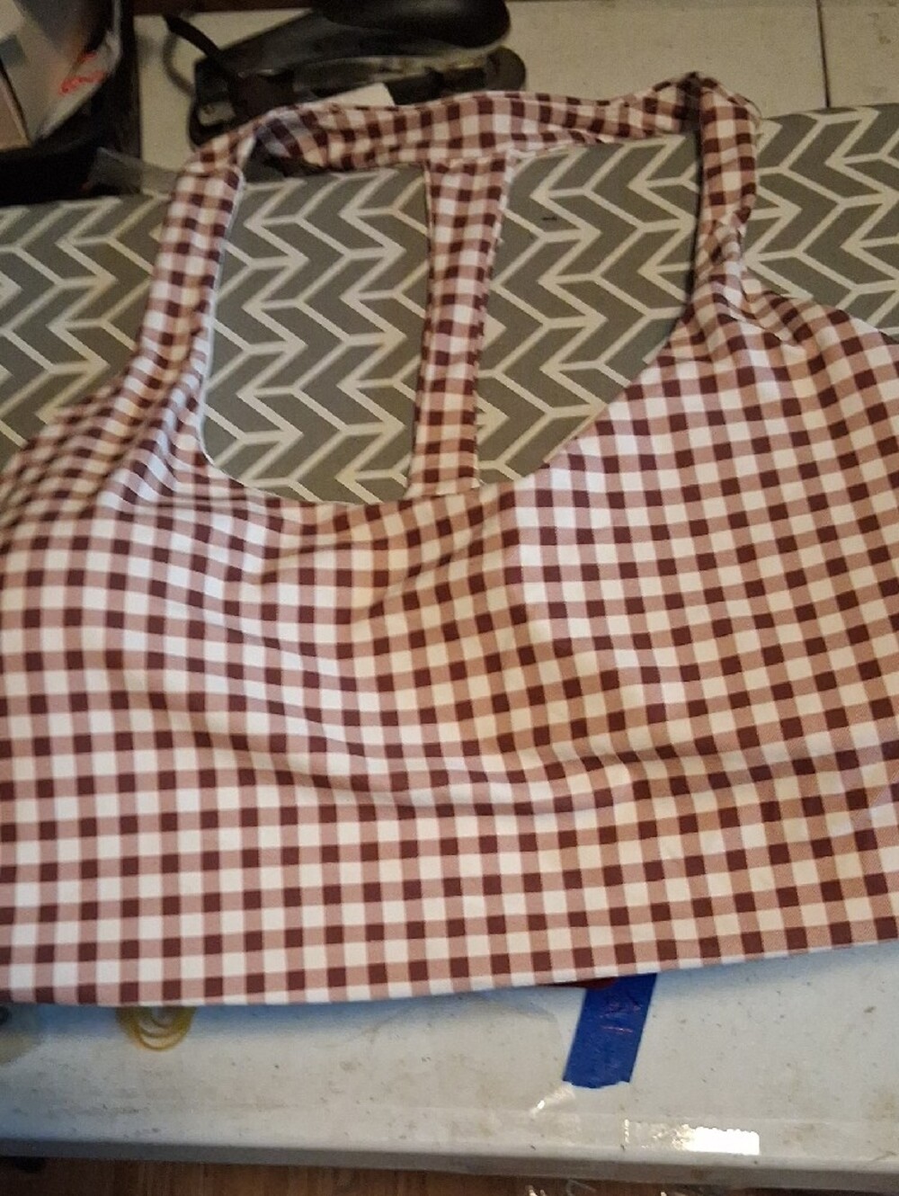 JoyLab Brown & White Gingham Racerback Swim Bra - Picture 2 of 2